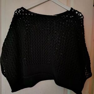 Torrid Black Crochet Knit Top